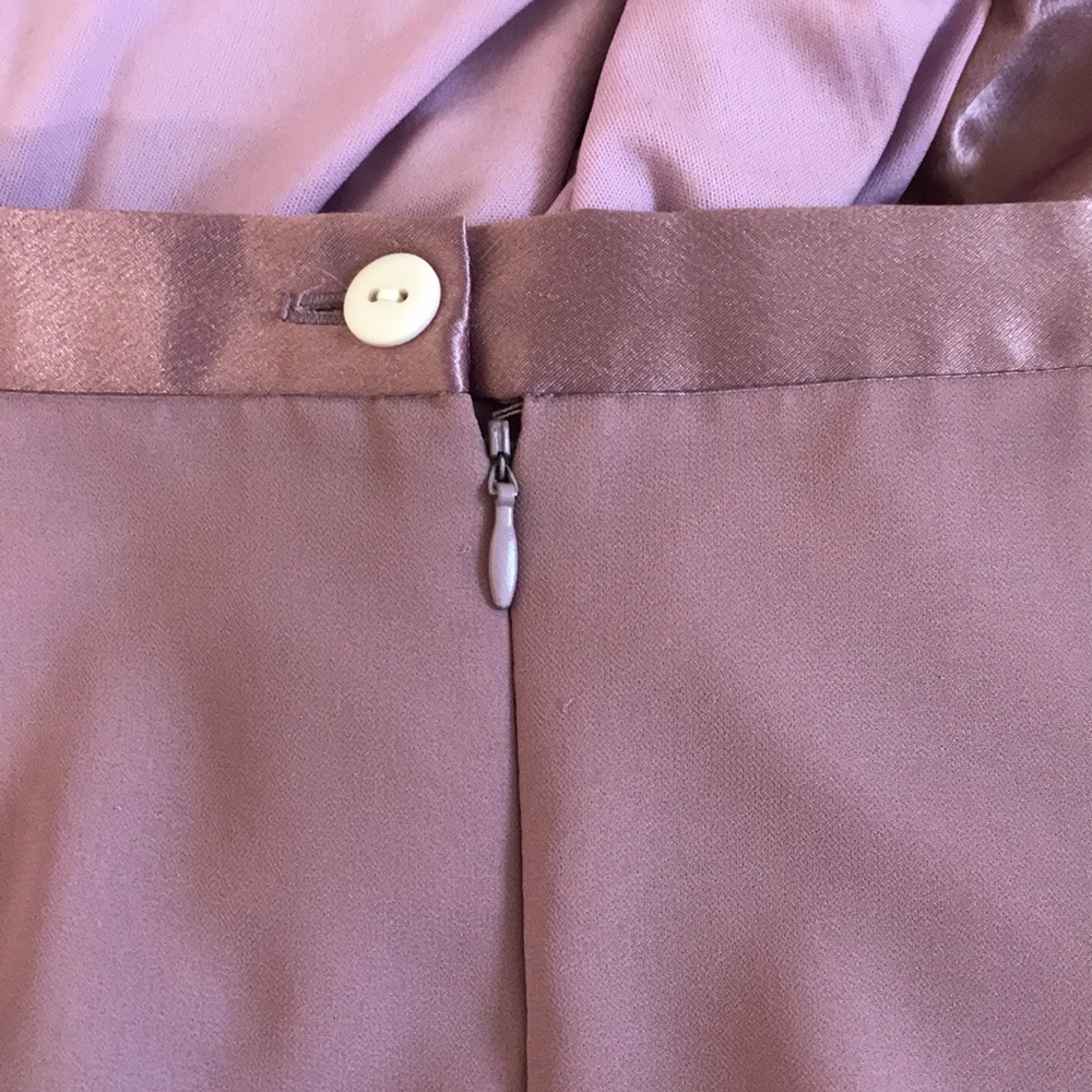 Oblique 2 Piece Sparkly Crepe Chiffon & Satin Dusty Rose Jacket & Skirt; Size10 - Picture 8 of 16